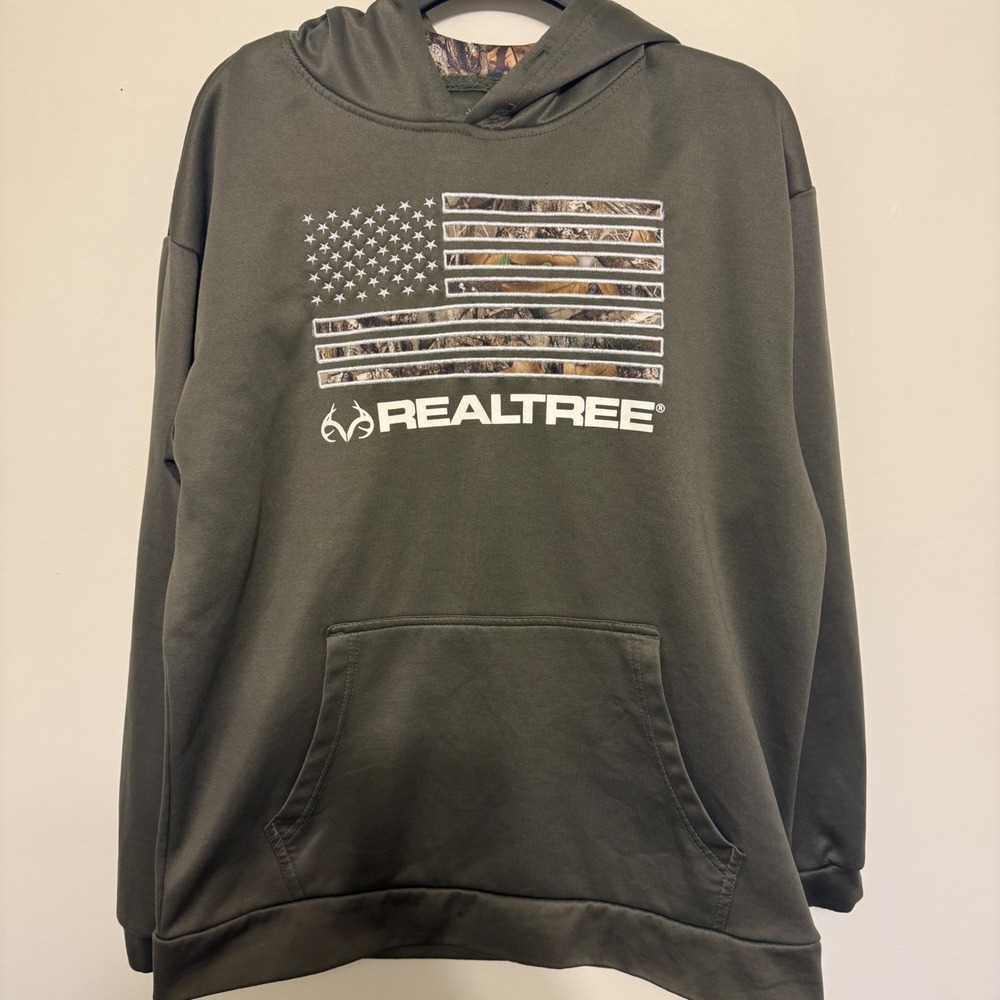 Realtree Staghorn Outfitters American‎ Flag Camo Hoodie Mens Medium